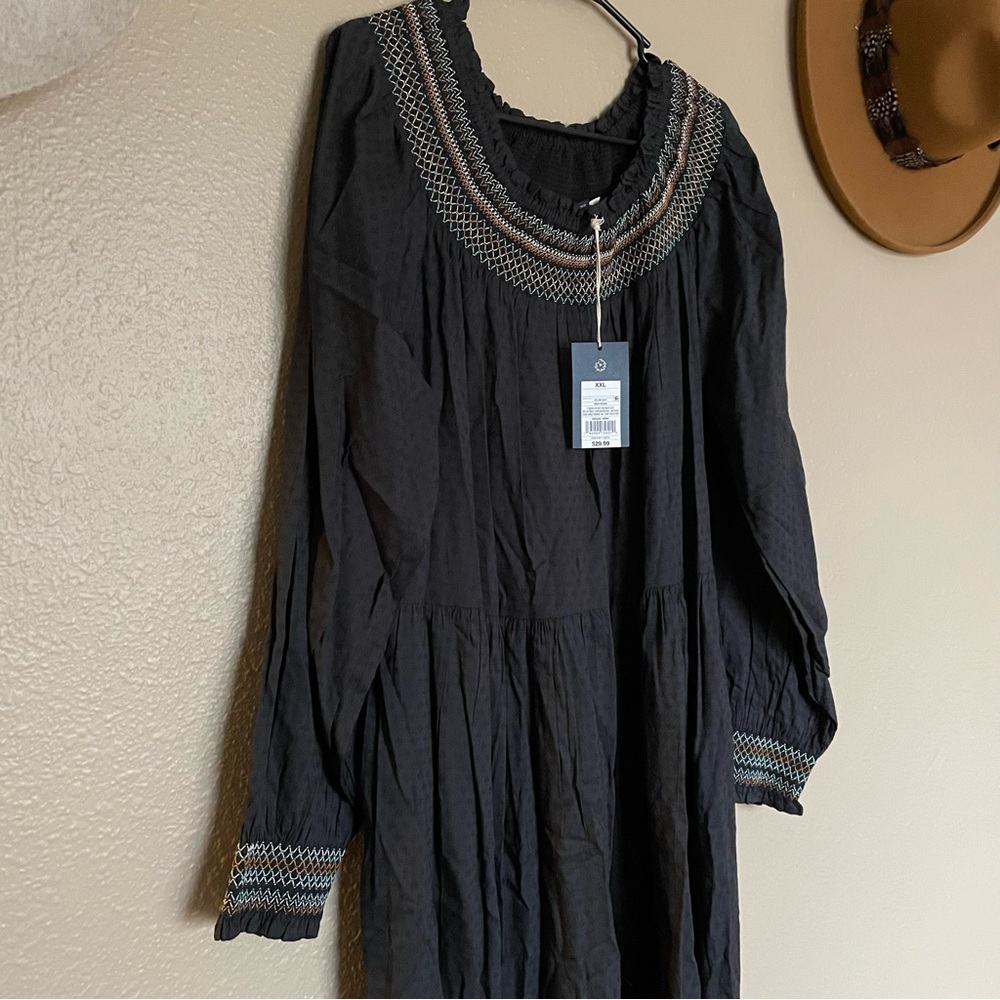 NWT! Universal Thread - Women’s Black Boho Western Dress Long Sleeve - Picture 8 of 14